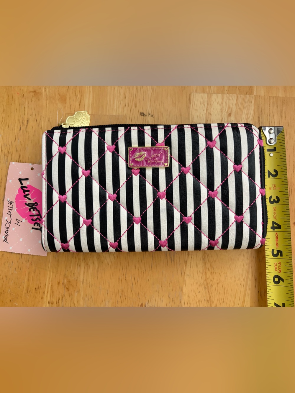 Luv Betsey by Betsey Johnson Black and White Striped Wallet #106